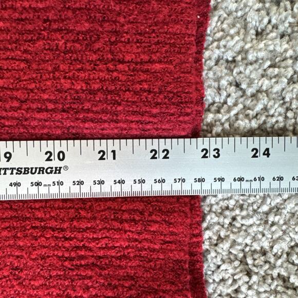 Talbots Womens Red Round Neck Long Sleeve Tight Knit Sweater Size Large - Picture 6 of 8